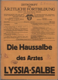 Zeitschrift für Ärztliche Fortbildung, Jg. 29 (1932) nr 15
