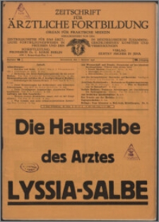 Zeitschrift für Ärztliche Fortbildung, Jg. 29 (1932) nr 19