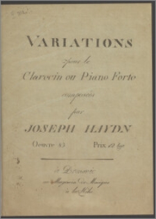 Variations pour le Clavecin ou Piano Forte : Oeuvre 83