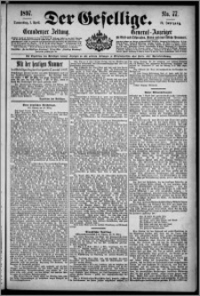 Der Gesellige : Graudenzer Zeitung 1897.04.01, Jg. 71, No. 77