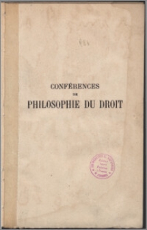 Conférences de philosophie du droit