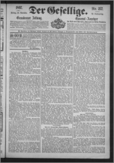 Der Gesellige : Graudenzer Zeitung 1897.11.26, Jg. 72, No. 277