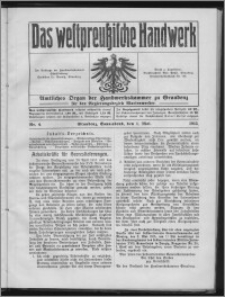 Das Westpreussische Handwerk : Amtliches Organ der Handwerkskammer zu Graudenz für den Regierungsbezirk Marienwerder 1915, R. 1, Nr 4