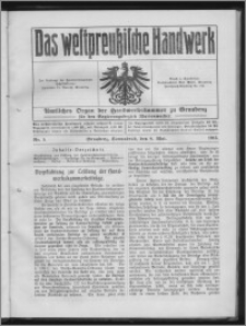 Das Westpreussische Handwerk : Amtliches Organ der Handwerkskammer zu Graudenz für den Regierungsbezirk Marienwerder 1915, R. 1, Nr 5