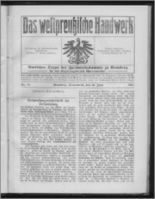 Das Westpreussische Handwerk : Amtliches Organ der Handwerkskammer zu Graudenz für den Regierungsbezirk Marienwerder 1915, R. 1, Nr 10