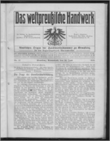 Das Westpreussische Handwerk : Amtliches Organ der Handwerkskammer zu Graudenz für den Regierungsbezirk Marienwerder 1915, R. 1, Nr 12