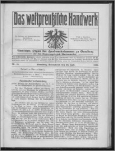Das Westpreussische Handwerk : Amtliches Organ der Handwerkskammer zu Graudenz für den Regierungsbezirk Marienwerder 1915, R. 1, Nr 16