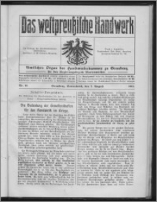 Das Westpreussische Handwerk : Amtliches Organ der Handwerkskammer zu Graudenz für den Regierungsbezirk Marienwerder 1915, R. 1, Nr 18