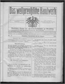 Das Westpreussische Handwerk : Amtliches Organ der Handwerkskammer zu Graudenz für den Regierungsbezirk Marienwerder 1915, R. 1, Nr 20