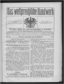 Das Westpreussische Handwerk : Amtliches Organ der Handwerkskammer zu Graudenz für den Regierungsbezirk Marienwerder 1915, R. 1, Nr 24