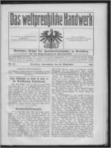 Das Westpreussische Handwerk : Amtliches Organ der Handwerkskammer zu Graudenz für den Regierungsbezirk Marienwerder 1915, R. 1, Nr 25