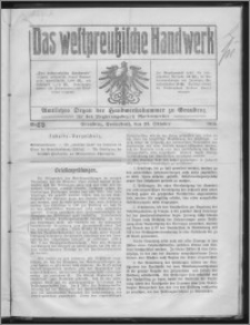 Das Westpreussische Handwerk : Amtliches Organ der Handwerkskammer zu Graudenz für den Regierungsbezirk Marienwerder 1915, R. 1, Nr 29