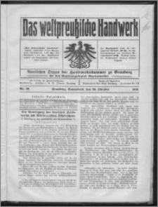 Das Westpreussische Handwerk : Amtliches Organ der Handwerkskammer zu Graudenz für den Regierungsbezirk Marienwerder 1915, R. 1, Nr 30