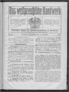 Das Westpreussische Handwerk : Amtliches Organ der Handwerkskammer zu Graudenz für den Regierungsbezirk Marienwerder 1915, R. 1, Nr 36