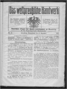 Das Westpreussische Handwerk : Amtliches Organ der Handwerkskammer zu Graudenz für den Regierungsbezirk Marienwerder 1915, R. 1, Nr 37