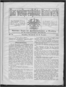 Das Westpreussische Handwerk : Amtliches Organ der Handwerkskammer zu Graudenz für den Regierungsbezirk Marienwerder 1915, R. 1, Nr 38