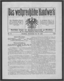 Das Westpreussische Handwerk : Amtliches Organ der Handwerkskammer zu Graudenz für den Regierungsbezirk Marienwerder 1916, R. 2, Nr 18