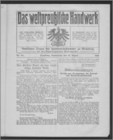 Das Westpreussische Handwerk : Amtliches Organ der Handwerkskammer zu Graudenz für den Regierungsbezirk Marienwerder 1916, R. 2, Nr 20