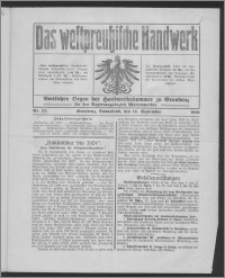 Das Westpreussische Handwerk : Amtliches Organ der Handwerkskammer zu Graudenz für den Regierungsbezirk Marienwerder 1916, R. 2, Nr 25