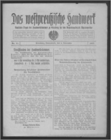 Das Westpreussische Handwerk : Amtliches Organ der Handwerkskammer zu Graudenz für den Regierungsbezirk Marienwerder 1917, R. 3, Nr 31