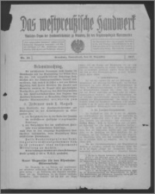 Das Westpreussische Handwerk : Amtliches Organ der Handwerkskammer zu Graudenz für den Regierungsbezirk Marienwerder 1917, R. 3, Nr 39