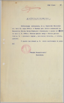 [Zaświadczenie dla Stanisława Drążewskiego ... z dnia 12 lipca 1929 r.].