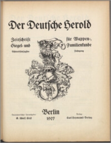 Der Deutsche Herold 1927, Jg. 58 no 1-2