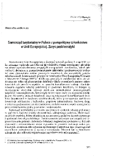 Samorząd terytorialny w Polsce z perspektywy członkostwa w Unii Europejskiej : Zarys problematyki