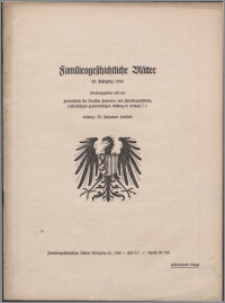 Familiengeschichtliche Blätter. Jg. 40 (1942) H. 6/7