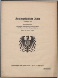 Familiengeschichtliche Blätter. Jg. 40 (1942) H. 8-10