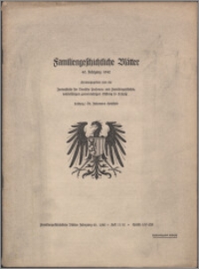 Familiengeschichtliche Blätter. Jg. 40 (1942) H. 11/12