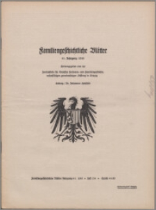 Familiengeschichtliche Blätter. Jg. 41 (1943) H. 3/4