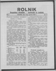 Rolnik : bezpłatny dodatek : wychodzi co tydzień 1924.06.12, R. 1, nr 11