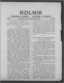 Rolnik : bezpłatny dodatek : wychodzi co tydzień 1924.09.04, R. 1, nr 23