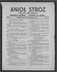 Anioł Stróż : gazeta dla dzieci : bezpłatny dodatek 1924.11.27, R. 1, nr 34