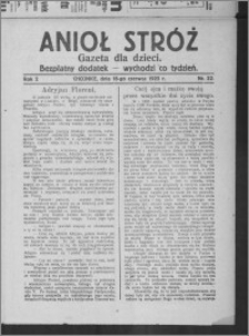Anioł Stróż : gazeta dla dzieci : bezpłatny dodatek 1925.06.18, R. 2, nr 22