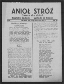 Anioł Stróż : gazeta dla dzieci : bezpłatny dodatek 1925.11.19, R. 2, nr 44