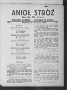 Anioł Stróż : gazeta dla dzieci : bezpłatny dodatek 1926.01.07, R. 3, nr 1