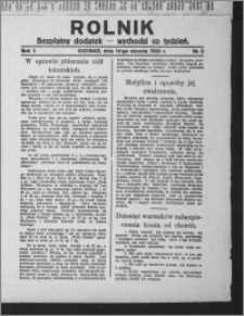 Rolnik : bezpłatny dodatek : wychodzi co tydzień 1926.01.14, R. 3, nr 2