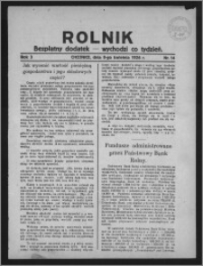 Rolnik : bezpłatny dodatek : wychodzi co tydzień 1926.04.08, R. 3, nr 14