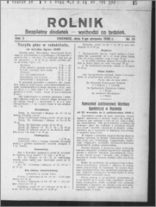 Rolnik : bezpłatny dodatek : wychodzi co tydzień 1926.08.05, R. 3, nr 31