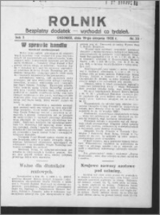 Rolnik : bezpłatny dodatek : wychodzi co tydzień 1926.08.19, R. 3, nr 33