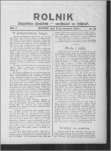 Rolnik : bezpłatny dodatek : wychodzi co tydzień 1926.09.23, R. 3, nr 38