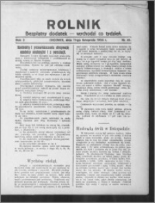 Rolnik : bezpłatny dodatek : wychodzi co tydzień 1926.11.11, R. 3, nr 45