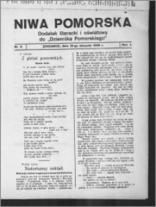 Niwa Pomorska : dodatek religijno-oświatowy i ludoznawczy do "Dziennika Pomorskiego" 1926.08.15, R. 1, nr 6