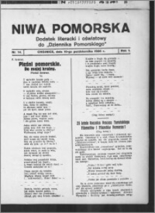 Niwa Pomorska : dodatek religijno-oświatowy i ludoznawczy do "Dziennika Pomorskiego" 1926.10.10, R. 1, nr 14