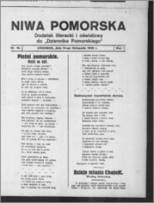 Niwa Pomorska : dodatek religijno-oświatowy i ludoznawczy do "Dziennika Pomorskiego" 1926.11.14, R. 1, nr 19