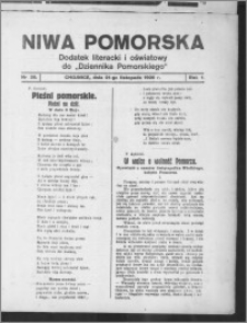Niwa Pomorska : dodatek religijno-oświatowy i ludoznawczy do "Dziennika Pomorskiego" 1926.11.21, R. 1, nr 20