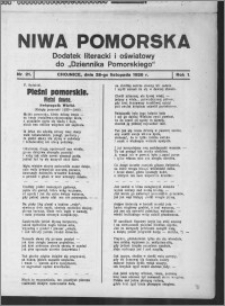 Niwa Pomorska : dodatek religijno-oświatowy i ludoznawczy do "Dziennika Pomorskiego" 1926.11.28, R. 1, nr 21