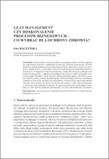 Lean management czy doskonalenie procesów biznesowych – co wybrać dla ochrony zdrowia?